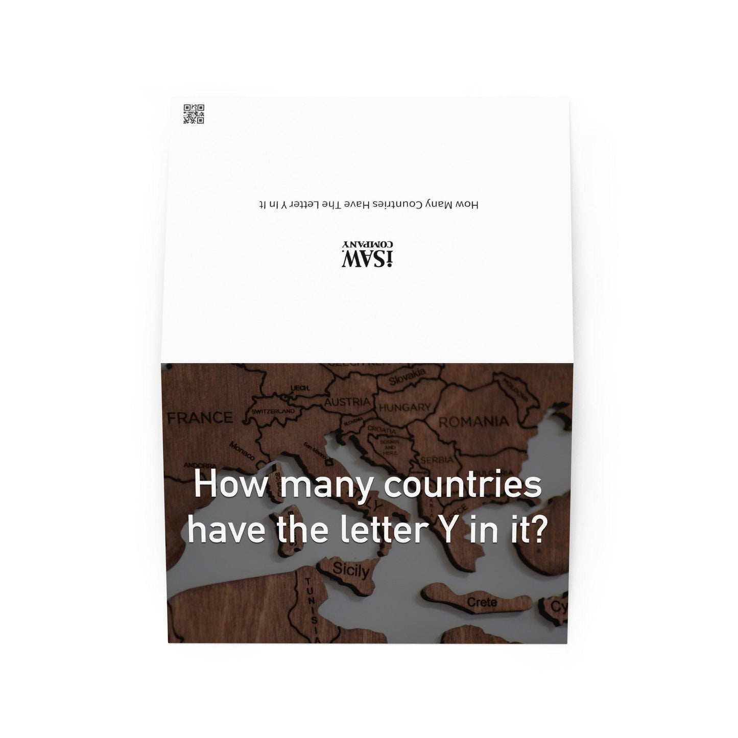 How Many Countries Have The Letter Y In It - Note Card - iSAW Company