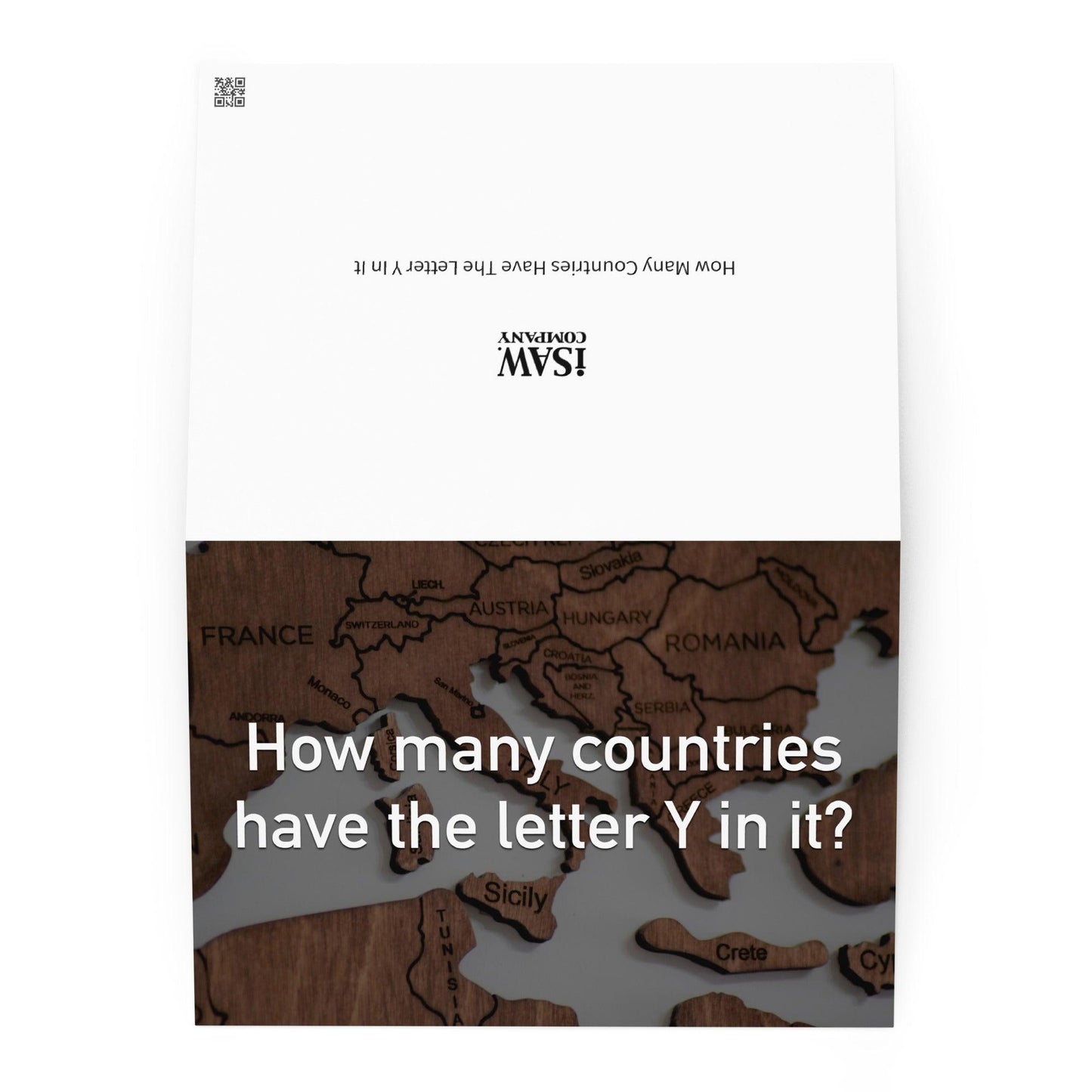 How Many Countries Have The Letter Y In It - Note Card - iSAW Company