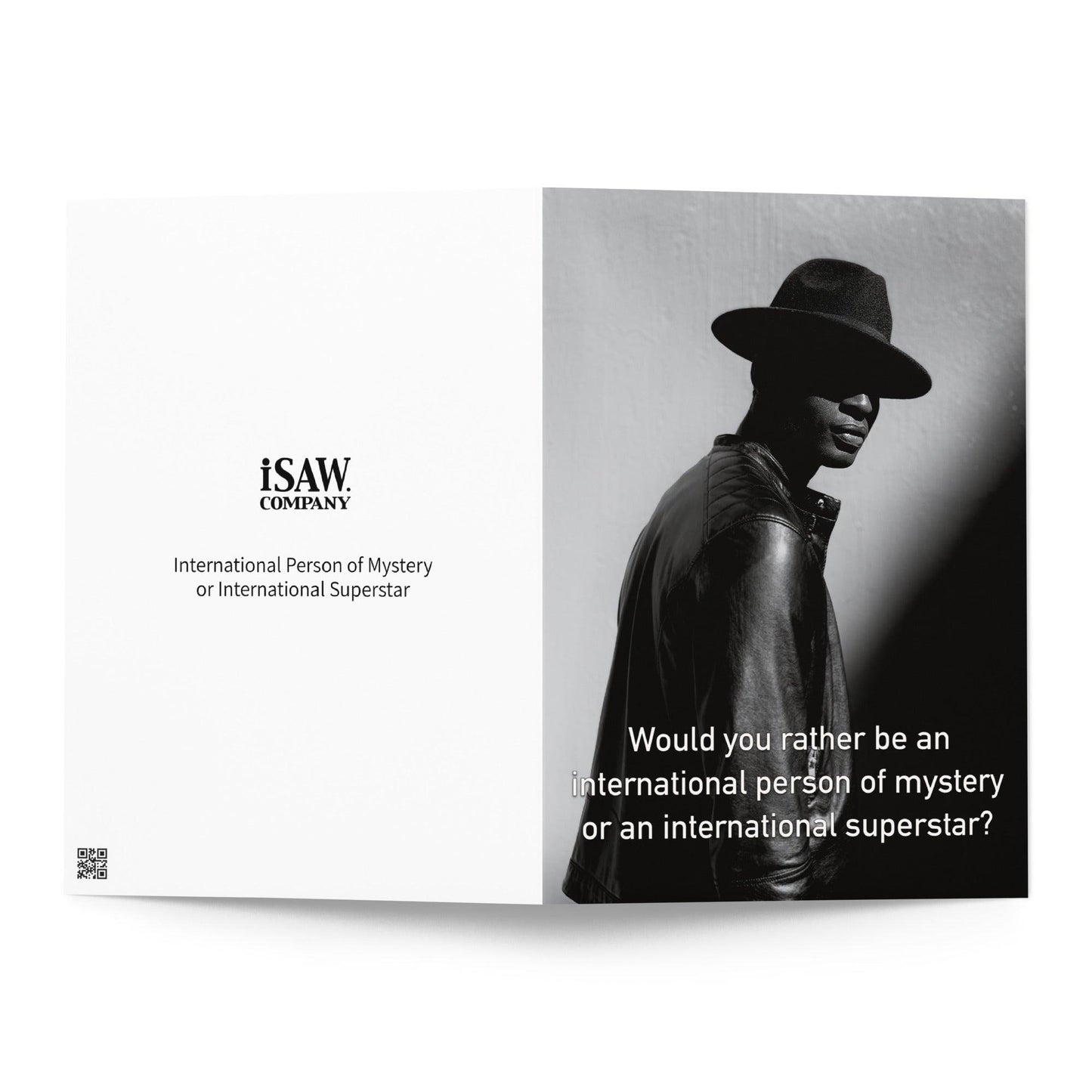 International Person of Mystery or International Superstar - Note Card - iSAW Company