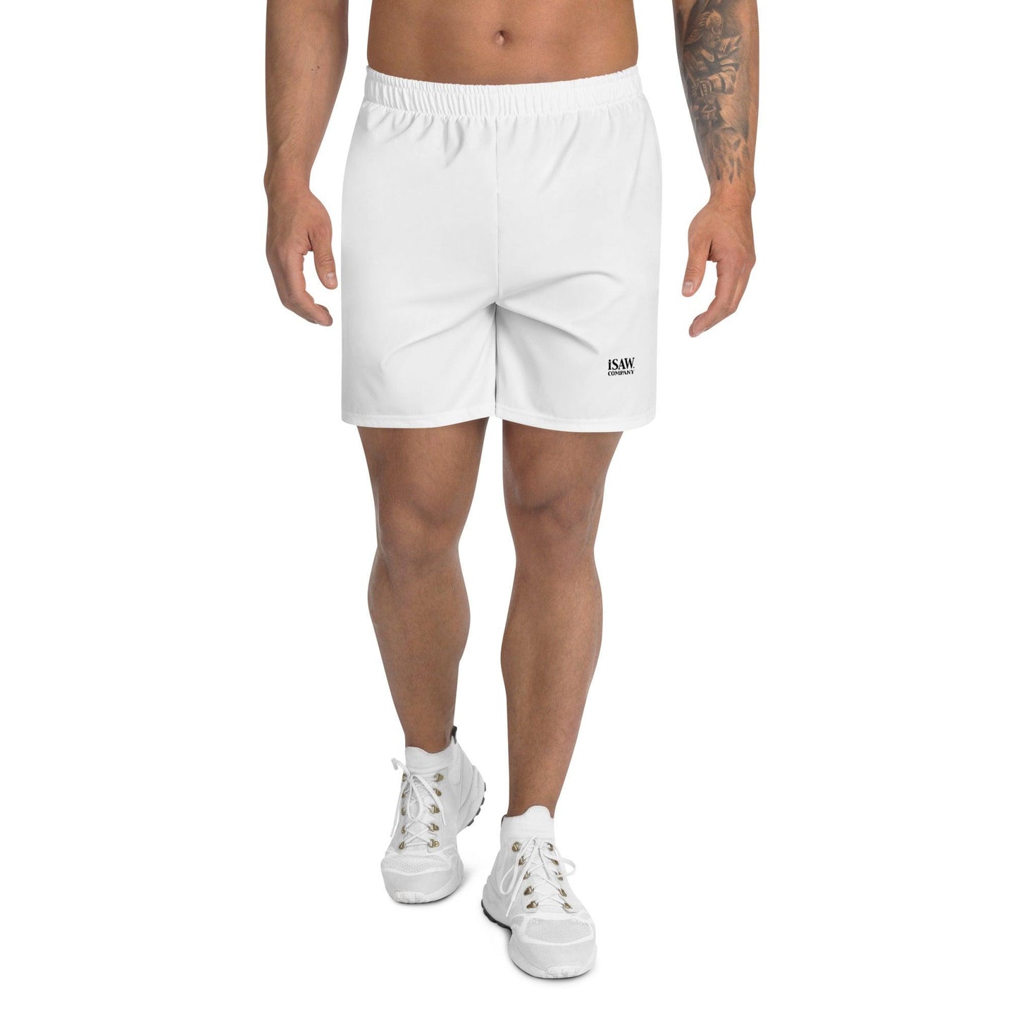iSAW Mens White Athletic Shorts - iSAW Company