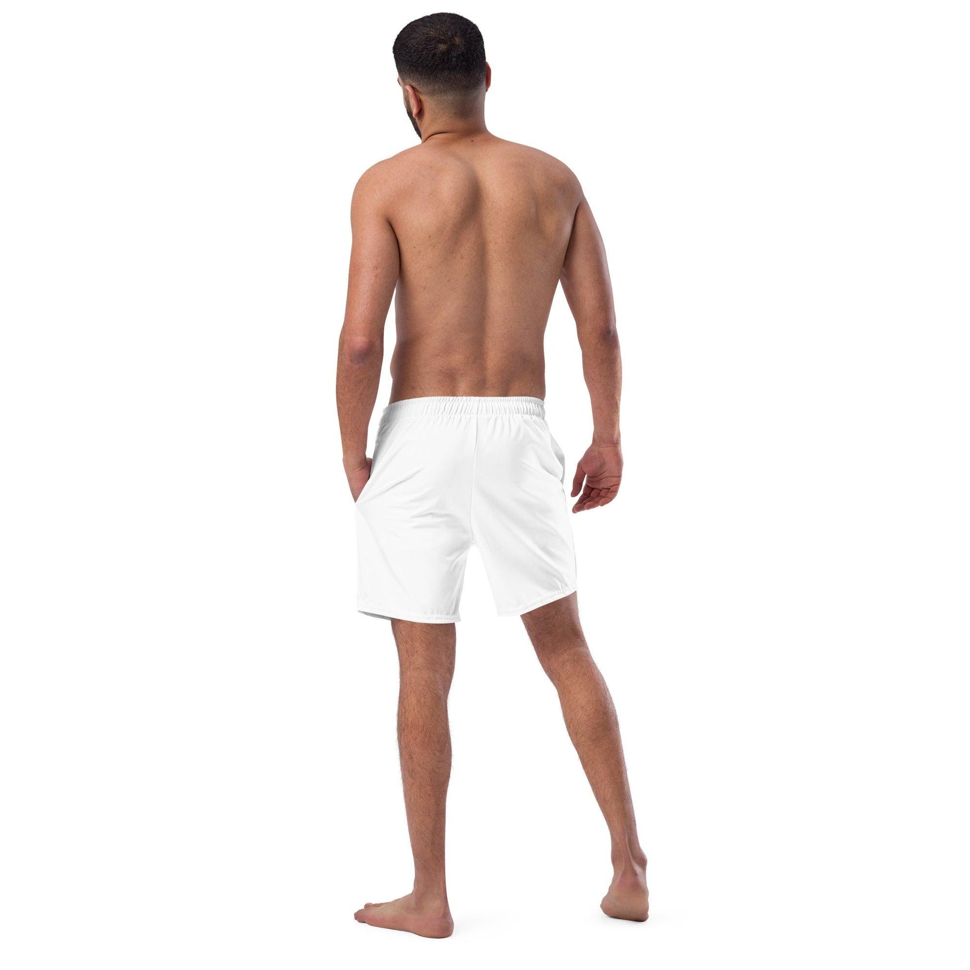 iSAW Mens White Swim Trunks - iSAW Company