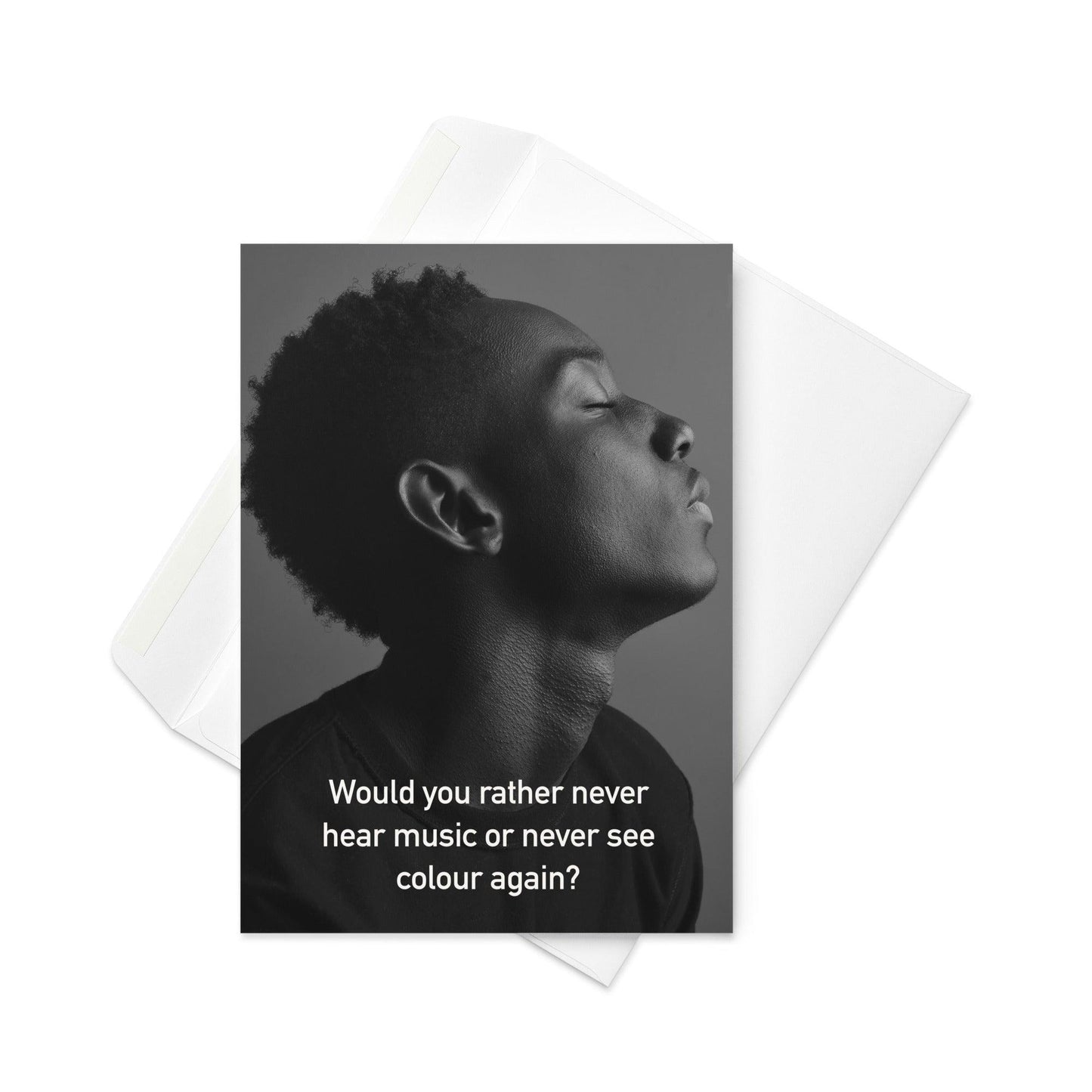 Never Hear Music or Never See Colour - Note Card - iSAW Company