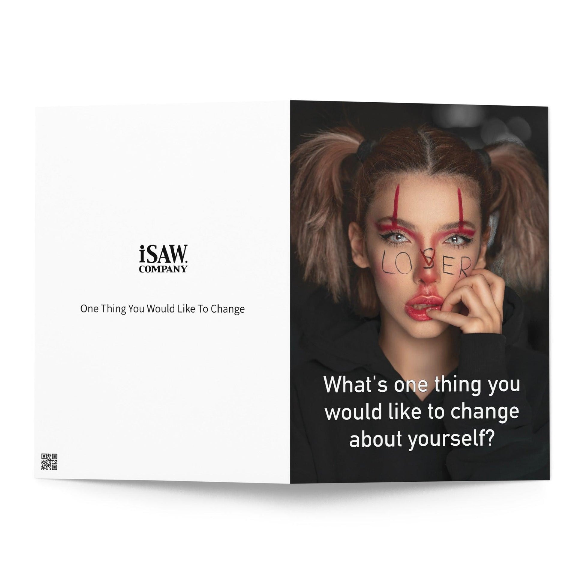 One Thing You Would Like To Change - Note Card - iSAW Company