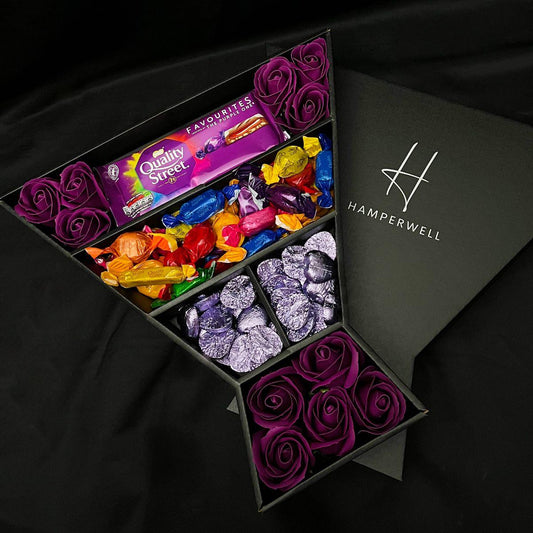 Quality Street Signature Chocolate Bouquet With Purple Roses - iSAW Company