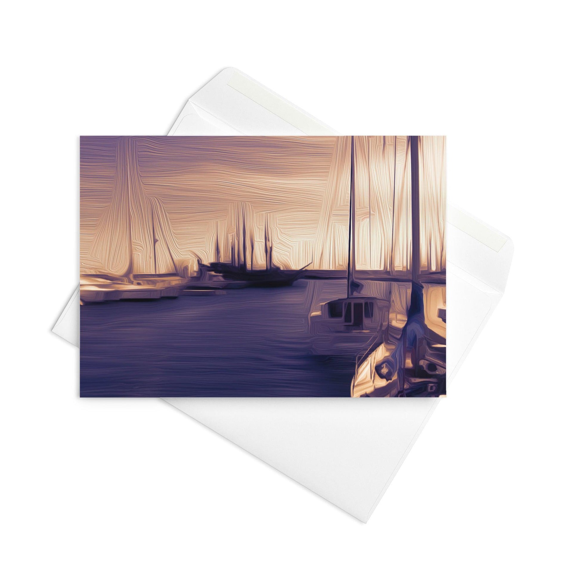 The Sleeping Yachts (at Sunset) - Note Card - iSAW Company