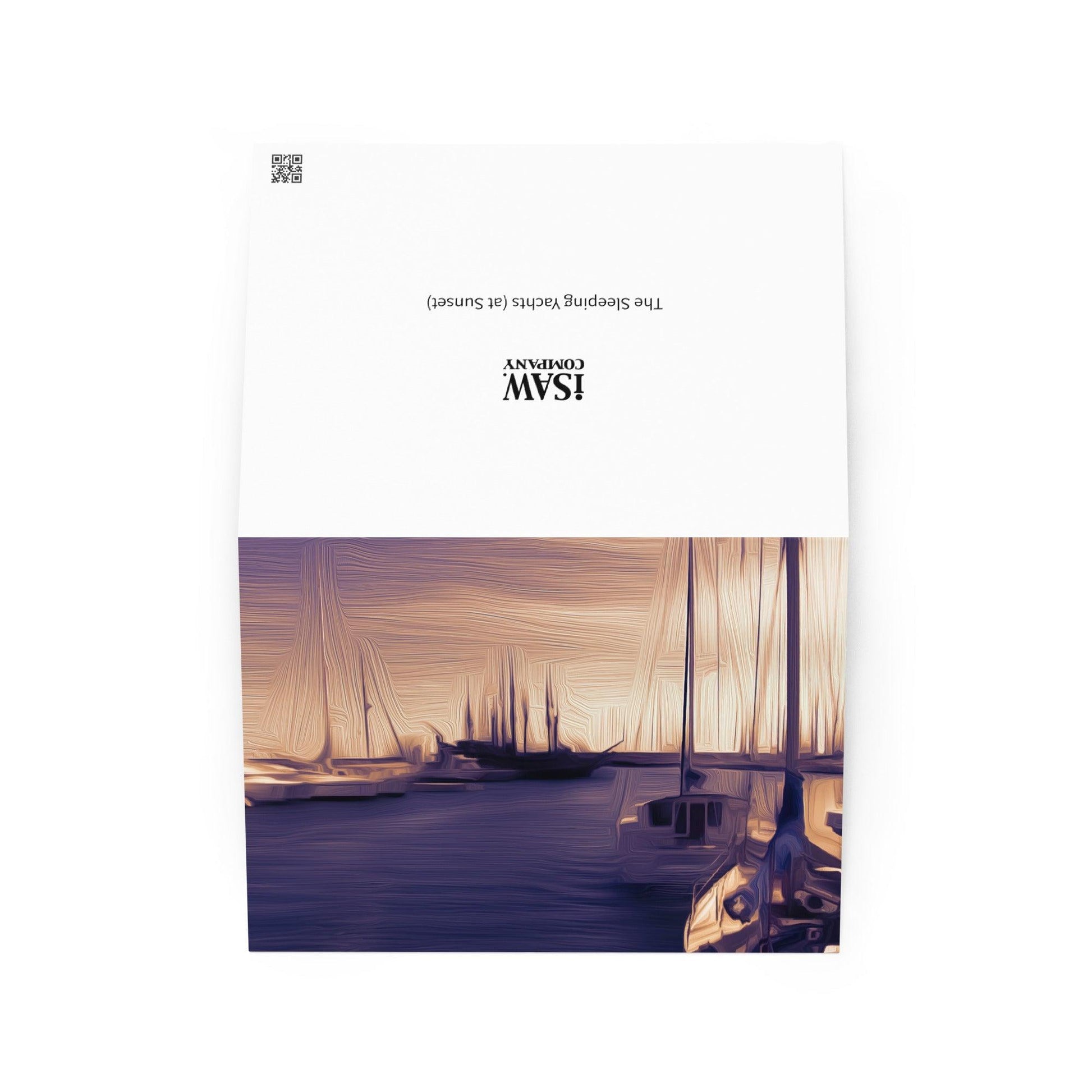 The Sleeping Yachts (at Sunset) - Note Card - iSAW Company