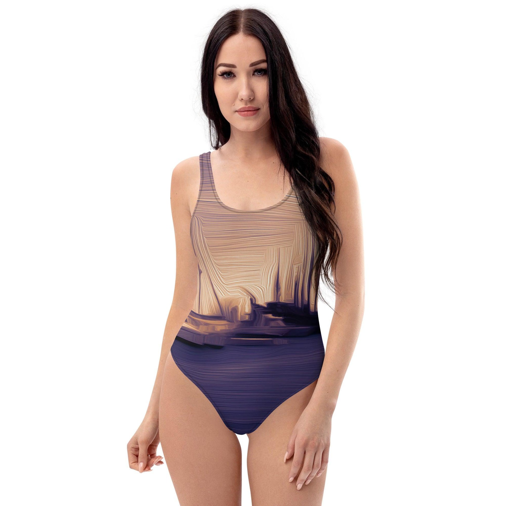 The Sleeping Yachts (at Sunset) - Womens One-Piece Swimsuit - iSAW Company