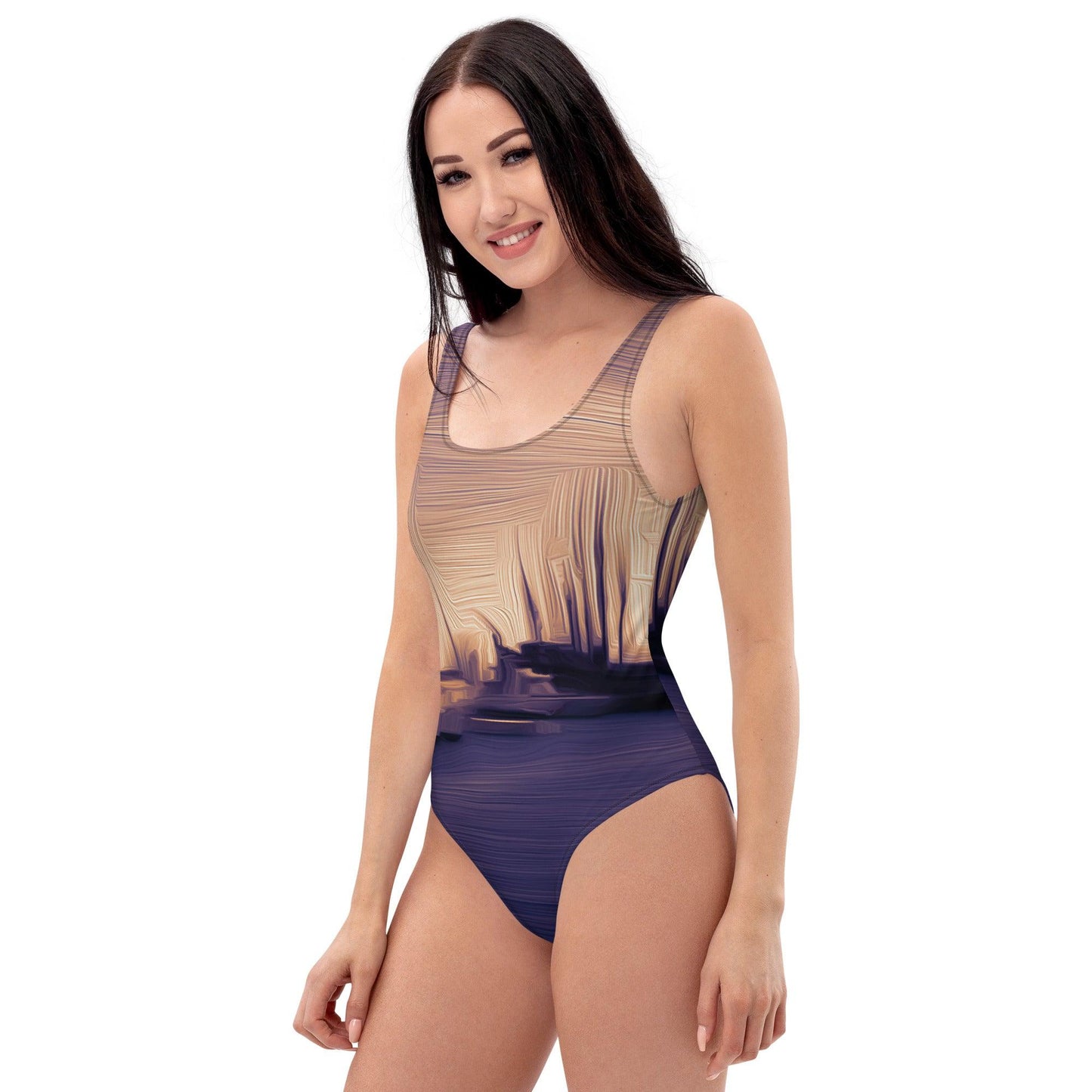 The Sleeping Yachts (at Sunset) - Womens One-Piece Swimsuit - iSAW Company